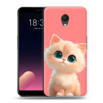 Силиконовый чехол на Meizu M6s с принтом Розовый котенок