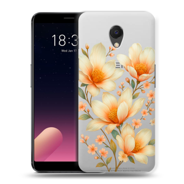 Силиконовый чехол на Meizu M6s с принтом Цветы