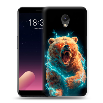 Силиконовый чехол на Meizu M6s с принтом Медведь