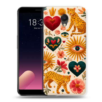 Силиконовый чехол на Meizu M6s с принтом Модный принт