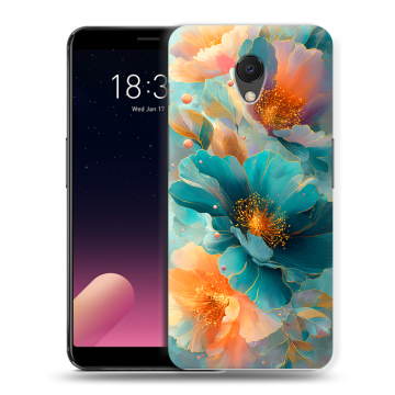 Силиконовый чехол на Meizu M6s с принтом Цветы