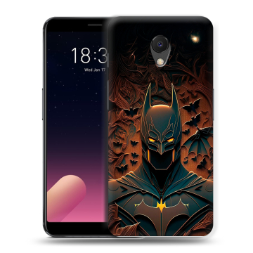 Силиконовый чехол на Meizu M6s с принтом Batman Бэтмен