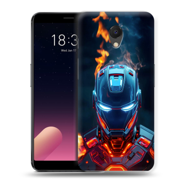 Силиконовый чехол на Meizu M6s с принтом IronMan Железный человек