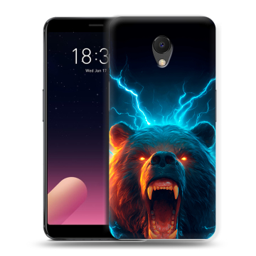 Силиконовый чехол на Meizu M6s с принтом Медведь