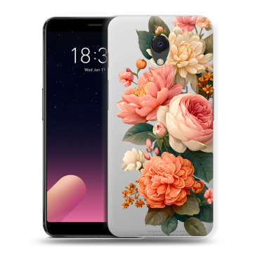 Силиконовый чехол на Meizu M6s с принтом цветы