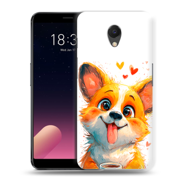 Силиконовый чехол на Meizu M6s с принтом корги