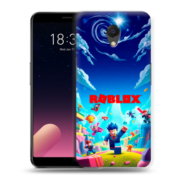 Силиконовый чехол на Meizu M6s с принтом Roblox Роблокс