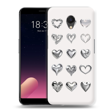 Силиконовый чехол на Meizu M6s с принтом Y2K сердечки