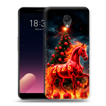 Силиконовый чехол на Meizu M6s с принтом Новый год