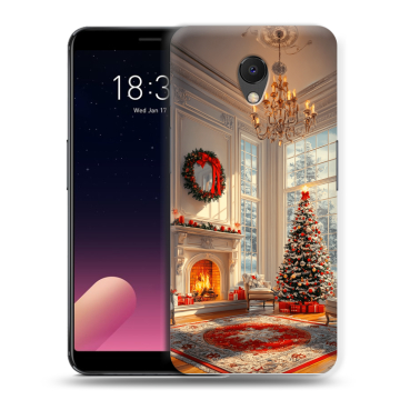 Силиконовый чехол на Meizu M6s с принтом Новый год