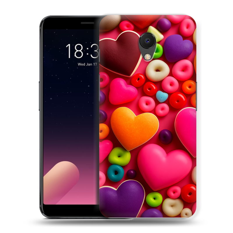 Силиконовый чехол на Meizu M6s с принтом Сердечки Силиконовый чехол на Meizu M6s с принтом Сердечки