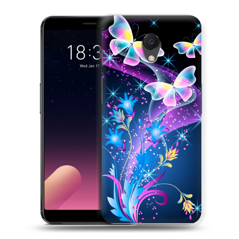 Силиконовый чехол на Meizu M6s с принтом Бабочки Силиконовый чехол на Meizu M6s с принтом Бабочки