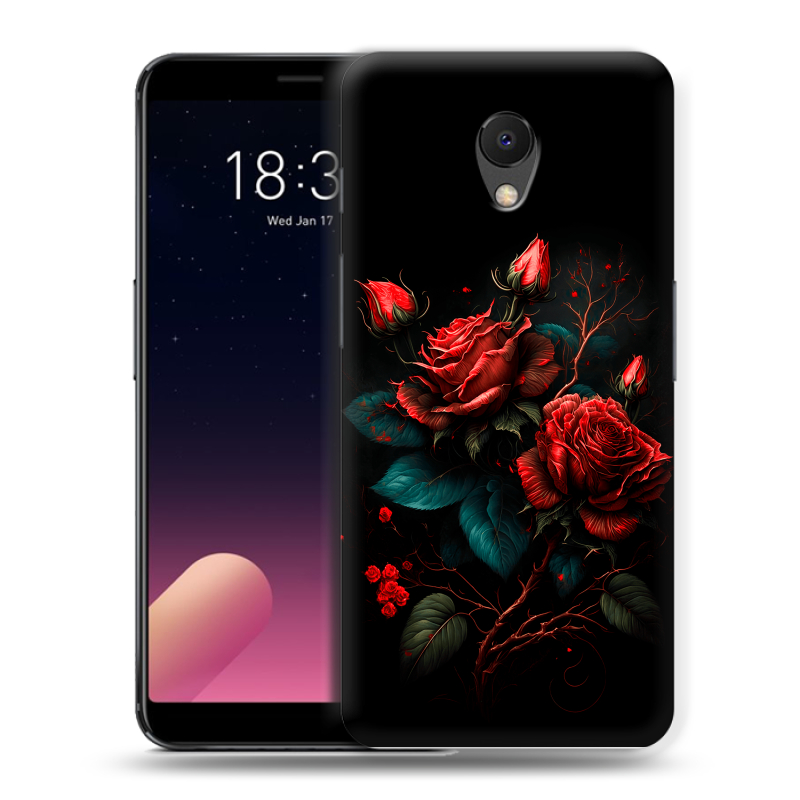 Силиконовый чехол на Meizu M6s с принтом Розы красные Силиконовый чехол на Meizu M6s с принтом Розы красные