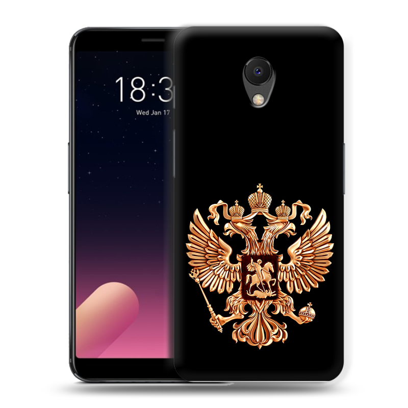 Силиконовый чехол на Meizu M6s с принтом Герб России золотой Силиконовый чехол на Meizu M6s с принтом Герб России золотой