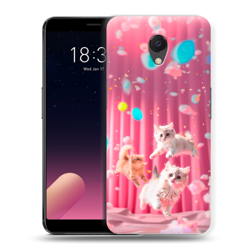 Силиконовый чехол на Meizu M6s с принтом милые котики Силиконовый чехол на Meizu M6s с принтом милые котики