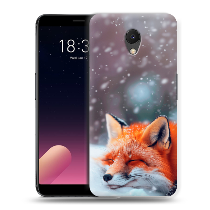 Силиконовый чехол на Meizu M6s с принтом лиса Силиконовый чехол на Meizu M6s с принтом лиса