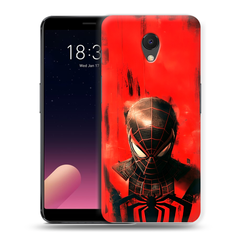 Силиконовый чехол на Meizu M6s с принтом человек паук spiderman Силиконовый чехол на Meizu M6s с принтом человек паук spiderman