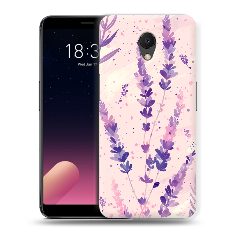 Силиконовый чехол на Meizu M6s с принтом цветы лаванда Силиконовый чехол на Meizu M6s с принтом цветы лаванда