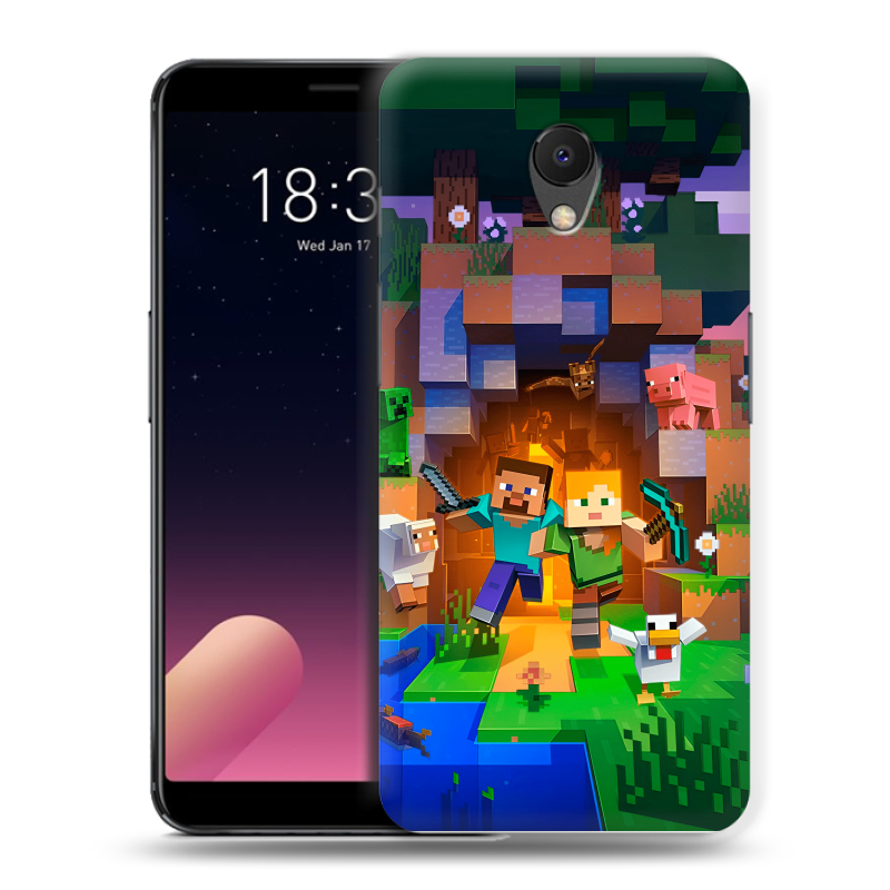 Силиконовый чехол на Meizu M6s с принтом Майнкрафт Minecraft Силиконовый чехол на Meizu M6s с принтом Майнкрафт Minecraft