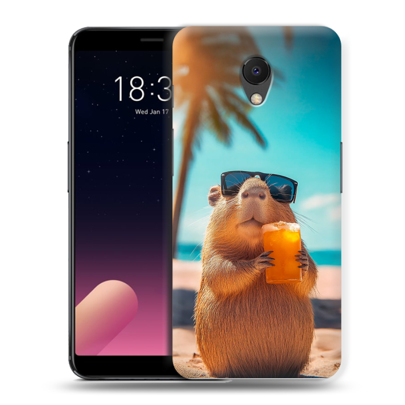 Силиконовый чехол на Meizu M6s с принтом Капибара Силиконовый чехол на Meizu M6s с принтом Капибара