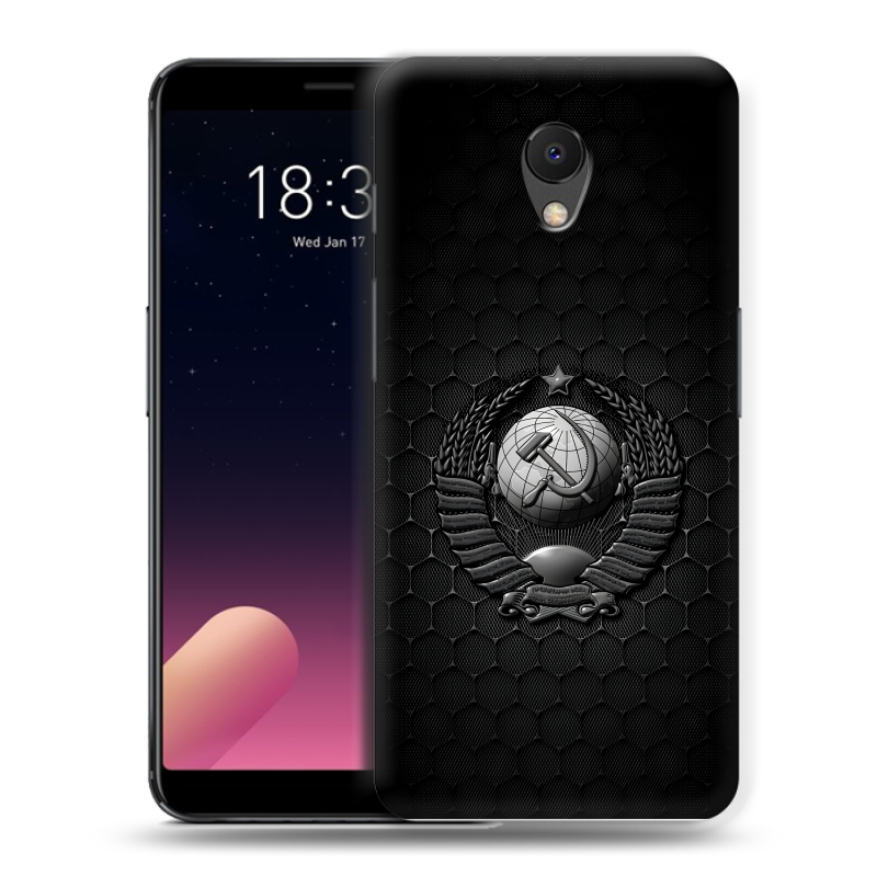Силиконовый чехол на Meizu M6s с принтом Герб Флаг СССР Силиконовый чехол на Meizu M6s с принтом Герб Флаг СССР