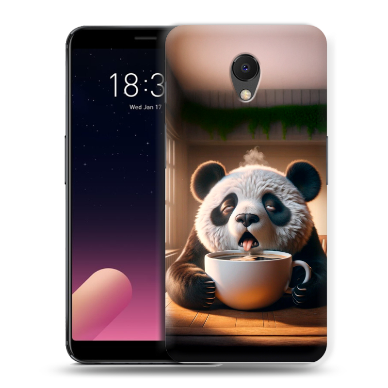 Силиконовый чехол на Meizu M6s с принтом смешная панда Силиконовый чехол на Meizu M6s с принтом смешная панда