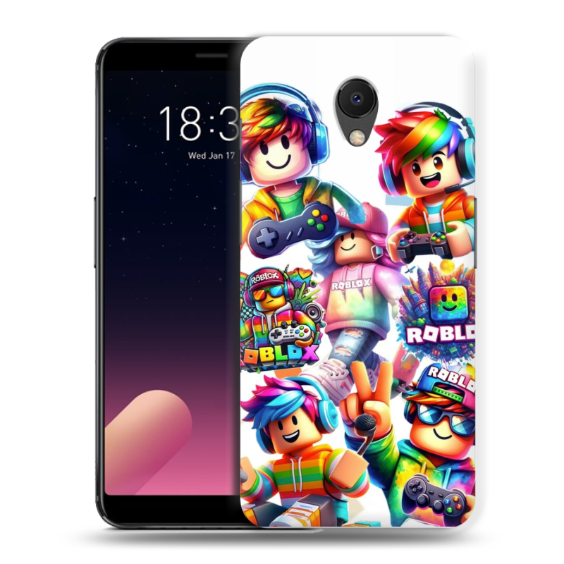 Силиконовый чехол на Meizu M6s с принтом Roblox Роблокс Силиконовый чехол на Meizu M6s с принтом Roblox Роблокс