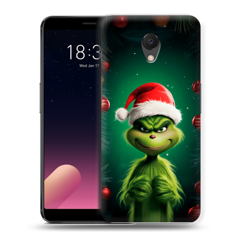 Силиконовый чехол на Meizu M6s с принтом Гринч Новый год Рождество Силиконовый чехол на Meizu M6s с принтом Гринч Новый год Рождество