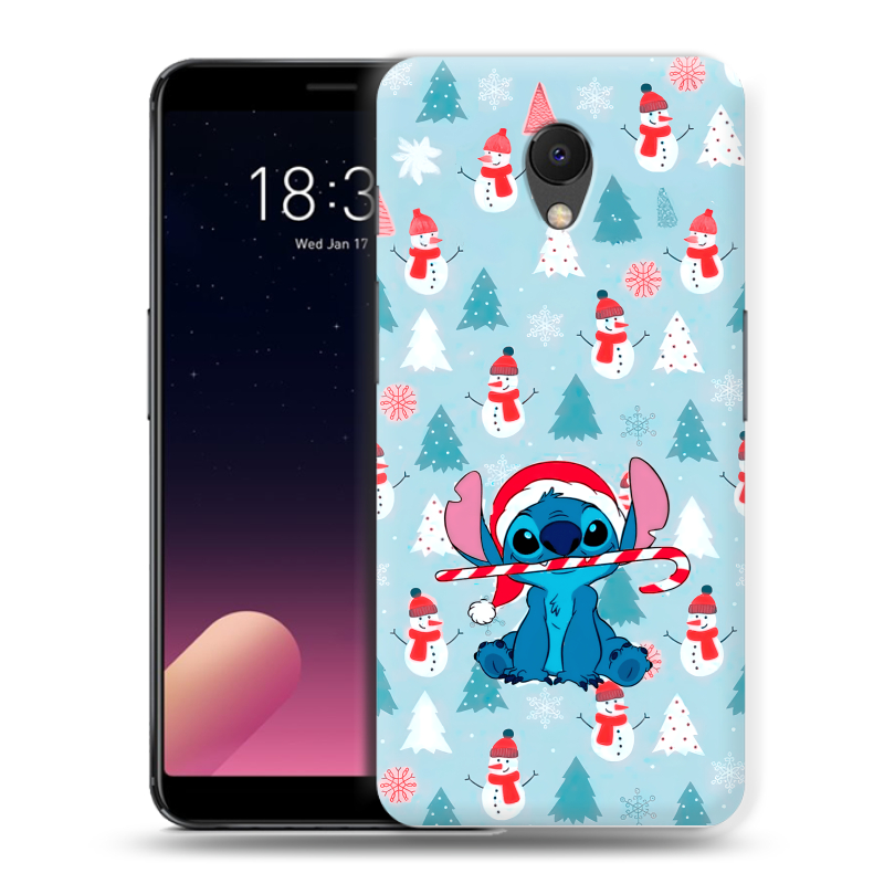 Силиконовый чехол на Meizu M6s с принтом Стич Новый год Силиконовый чехол на Meizu M6s с принтом Стич Новый год