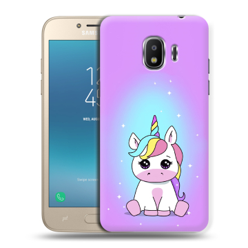 Силиконовый противоударный чехол на Samsung Galaxy J2 (2018) с принтом Единорог Силиконовый противоударный чехол на Samsung Galaxy J2 (2018) с принтом Единорог