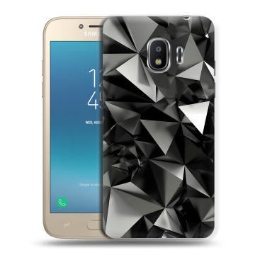 Силиконовый противоударный чехол на Samsung Galaxy J2 (2018) с принтом Черные кристаллы Силиконовый противоударный чехол на Samsung Galaxy J2 (2018) с принтом Черные кристаллы