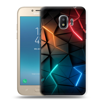 Силиконовый противоударный чехол на Samsung Galaxy J2 (2018) с принтом Абстракция неон Силиконовый противоударный чехол на Samsung Galaxy J2 (2018) с принтом Абстракция неон