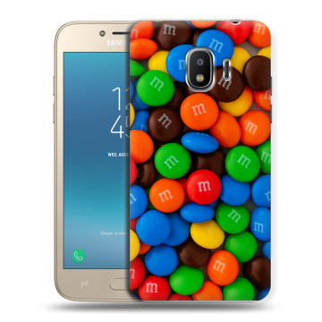 Силиконовый противоударный чехол на Samsung Galaxy J2 (2018) с принтом Конфеты Силиконовый противоударный чехол на Samsung Galaxy J2 (2018) с принтом Конфеты