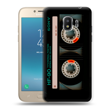 Силиконовый противоударный чехол на Samsung Galaxy J2 (2018) с принтом Кассета Силиконовый противоударный чехол на Samsung Galaxy J2 (2018) с принтом Кассета