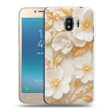 Силиконовый противоударный чехол на Samsung Galaxy J2 (2018) с принтом Цветы Силиконовый противоударный чехол на Samsung Galaxy J2 (2018) с принтом Цветы