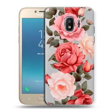 Силиконовый противоударный чехол на Samsung Galaxy J2 (2018) с принтом Розы Силиконовый противоударный чехол на Samsung Galaxy J2 (2018) с принтом Розы