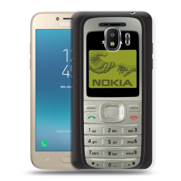 Силиконовый противоударный чехол на Samsung Galaxy J2 (2018) с принтом Ретро Нокия Силиконовый противоударный чехол на Samsung Galaxy J2 (2018) с принтом Ретро Нокия