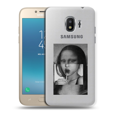 Силиконовый противоударный чехол на Samsung Galaxy J2 (2018) с принтом Мона Лиза Силиконовый противоударный чехол на Samsung Galaxy J2 (2018) с принтом Мона Лиза
