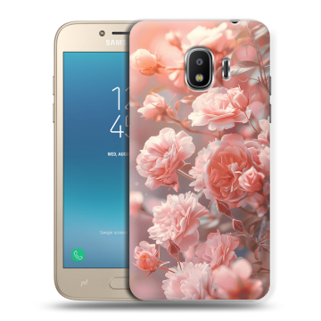 Силиконовый противоударный чехол на Samsung Galaxy J2 (2018) с принтом Розовые розы Силиконовый противоударный чехол на Samsung Galaxy J2 (2018) с принтом Розовые розы