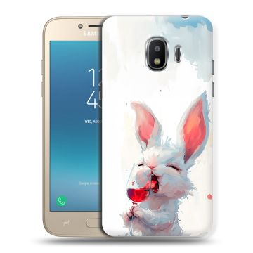 Силиконовый противоударный чехол на Samsung Galaxy J2 (2018) с принтом кролик зайчик Силиконовый противоударный чехол на Samsung Galaxy J2 (2018) с принтом кролик зайчик