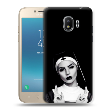 Силиконовый противоударный чехол на Samsung Galaxy J2 (2018) с принтом монашка Силиконовый противоударный чехол на Samsung Galaxy J2 (2018) с принтом монашка