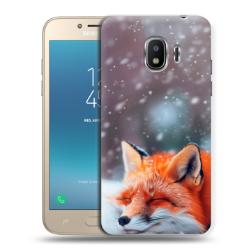 Силиконовый противоударный чехол на Samsung Galaxy J2 (2018) с принтом лиса Силиконовый противоударный чехол на Samsung Galaxy J2 (2018) с принтом лиса