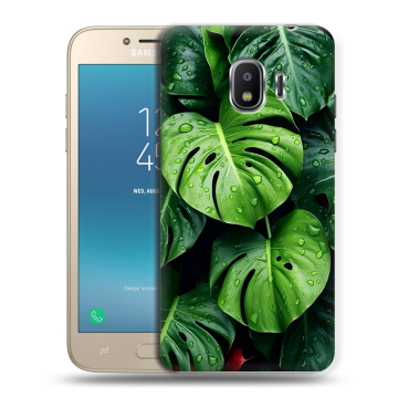 Силиконовый противоударный чехол на Samsung Galaxy J2 (2018) с принтом Листья Силиконовый противоударный чехол на Samsung Galaxy J2 (2018) с принтом Листья