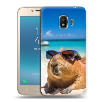 Силиконовый противоударный чехол на Samsung Galaxy J2 (2018) с принтом Капибара Силиконовый противоударный чехол на Samsung Galaxy J2 (2018) с принтом Капибара