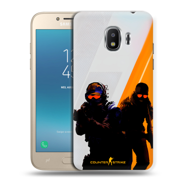 Силиконовый противоударный чехол на Samsung Galaxy J2 (2018) с принтом Контер страйк Counter strike Силиконовый противоударный чехол на Samsung Galaxy J2 (2018) с принтом Контер страйк Counter strike
