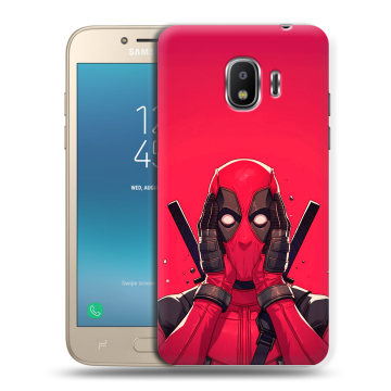 Силиконовый противоударный чехол на Samsung Galaxy J2 (2018) с принтом Дедпул Deadpool Силиконовый противоударный чехол на Samsung Galaxy J2 (2018) с принтом Дедпул Deadpool