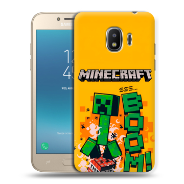 Силиконовый противоударный чехол на Samsung Galaxy J2 (2018) с принтом Майнкрафт Minecraft Силиконовый противоударный чехол на Samsung Galaxy J2 (2018) с принтом Майнкрафт Minecraft
