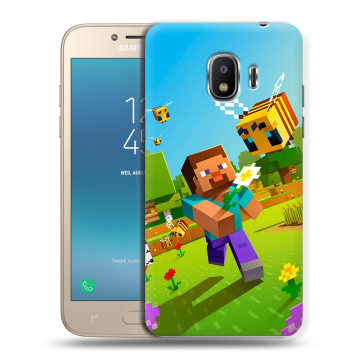 Силиконовый противоударный чехол на Samsung Galaxy J2 (2018) с принтом Майнкрафт Minecraft Силиконовый противоударный чехол на Samsung Galaxy J2 (2018) с принтом Майнкрафт Minecraft