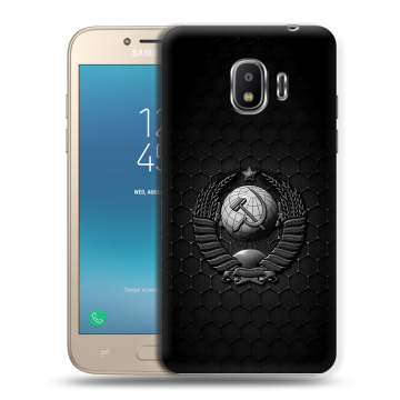 Силиконовый противоударный чехол на Samsung Galaxy J2 (2018) с принтом Герб Флаг СССР Силиконовый противоударный чехол на Samsung Galaxy J2 (2018) с принтом Герб Флаг СССР