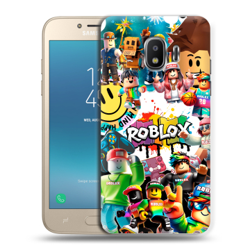 Силиконовый противоударный чехол на Samsung Galaxy J2 (2018) с принтом Roblox Роблокс Силиконовый противоударный чехол на Samsung Galaxy J2 (2018) с принтом Roblox Роблокс